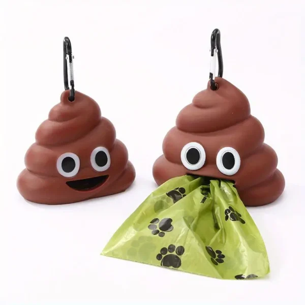 Dispensador de bolsita en forma de emoji de popo